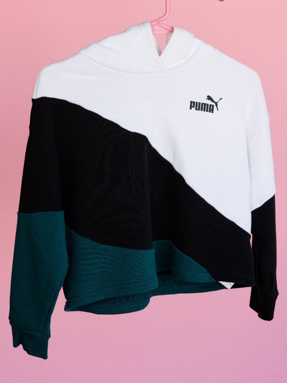 Puma Colorblock Cropped Hoodie S/M